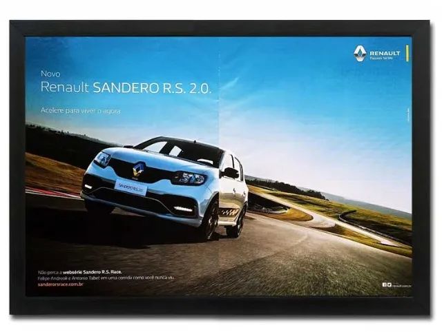 Renault Sandero RS 2.0 - Quadro decorativo com propaganda ou matéria original de revista
