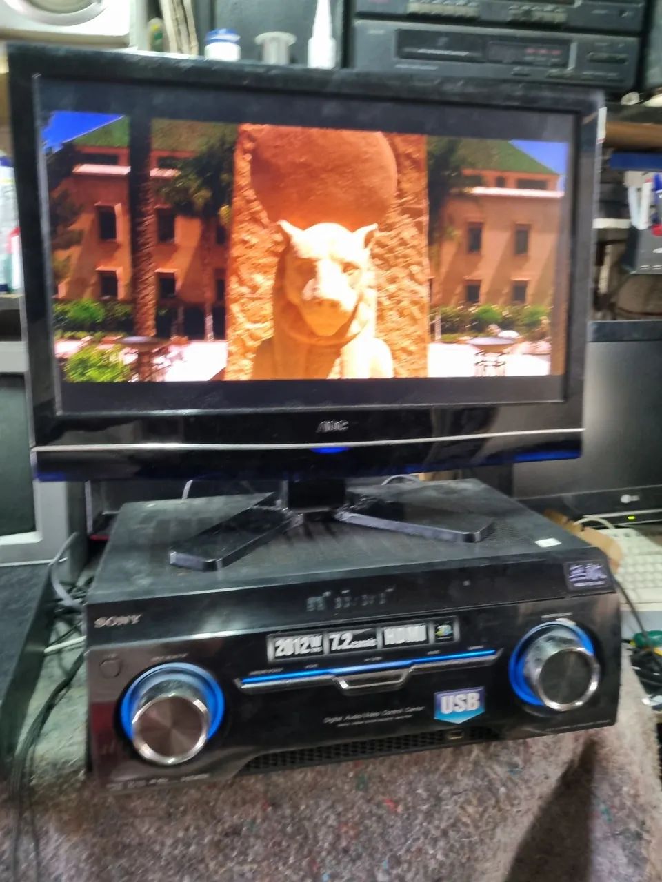 Receiver Sony Muteki 2012 Rms Str-km7 Hdmi Usb Leia  127/220v  com defeito  sem controle 