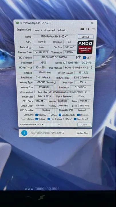 Placa de Vídeo ASUS TUF Gaming Radeon RX 6800 XT OC - Foto 5