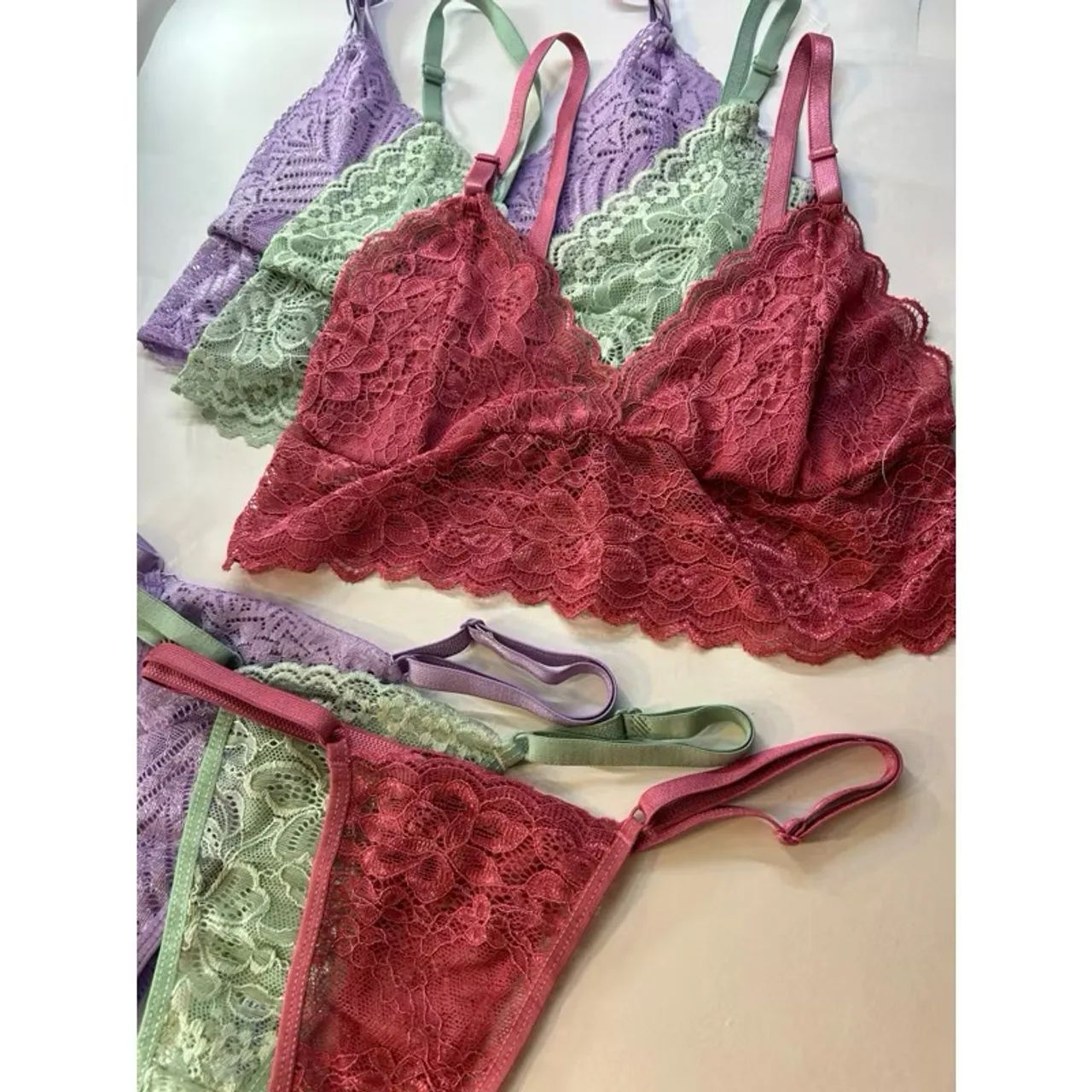 Conjunto de lingerie de renda - Foto 3