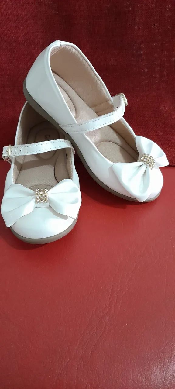 Sapatilha Infantil Branca com Laço e Strass - Foto 6