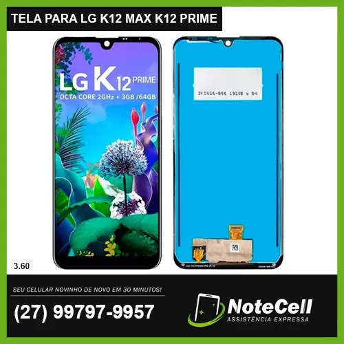 Tela Display Para Lg K12 Max / K12 Prime / Q60 / K50 Preto 3.60