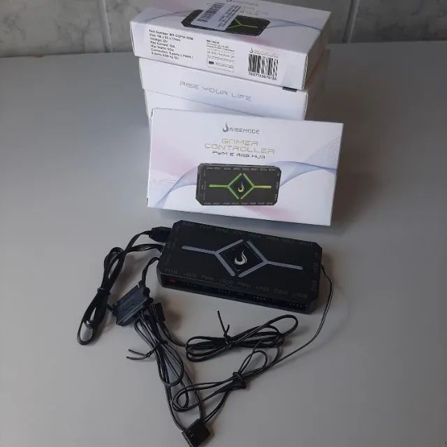 Controladora Gamer Rise Mode PWM e RGB Hub - 4 pinos 12v - Foto 3