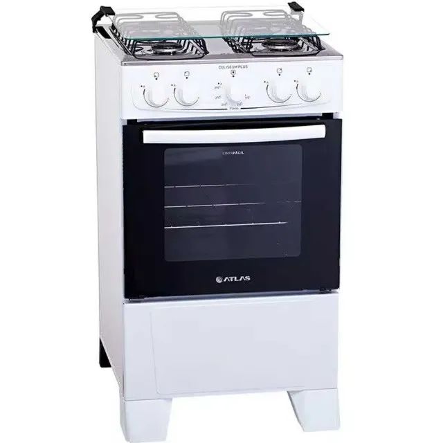 Fogão 4 Bocas Forno 50L Acendimento Manual Mesa de Inox Atlas (ENTREGAS EM ATÉ 24h)