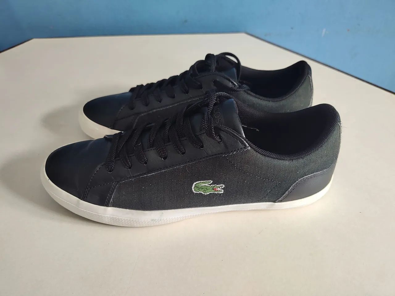 Tênis Lacoste Preto Com verde Musgo Tamanho: 39 - Foto 2