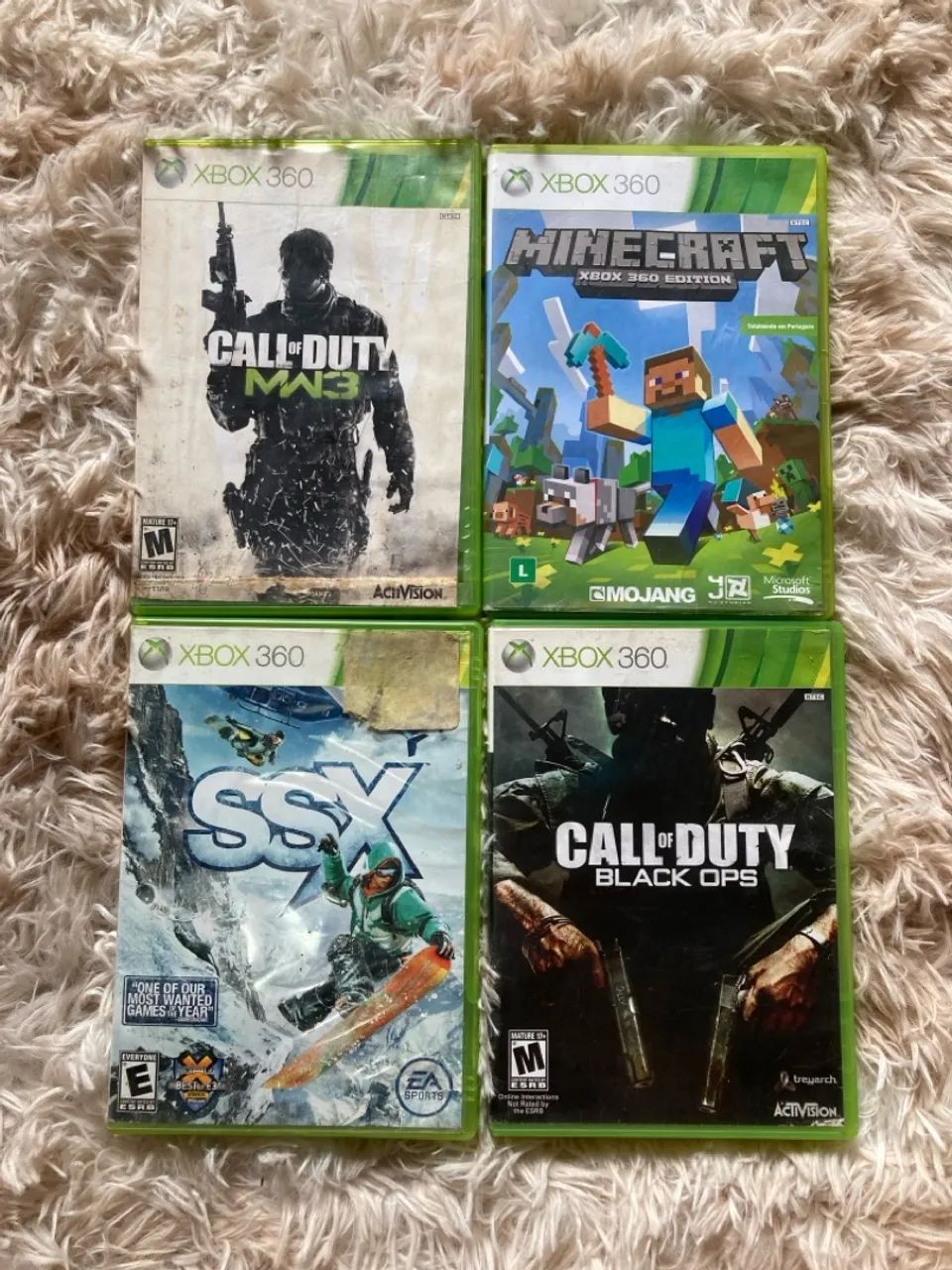 4 Jogos Xbox 360 - Call of Duty, Minecraft, SSX e Black Ops
