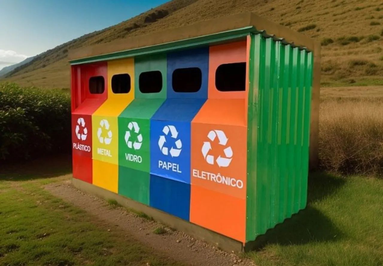 Lixeiras de coleta seletiva container 