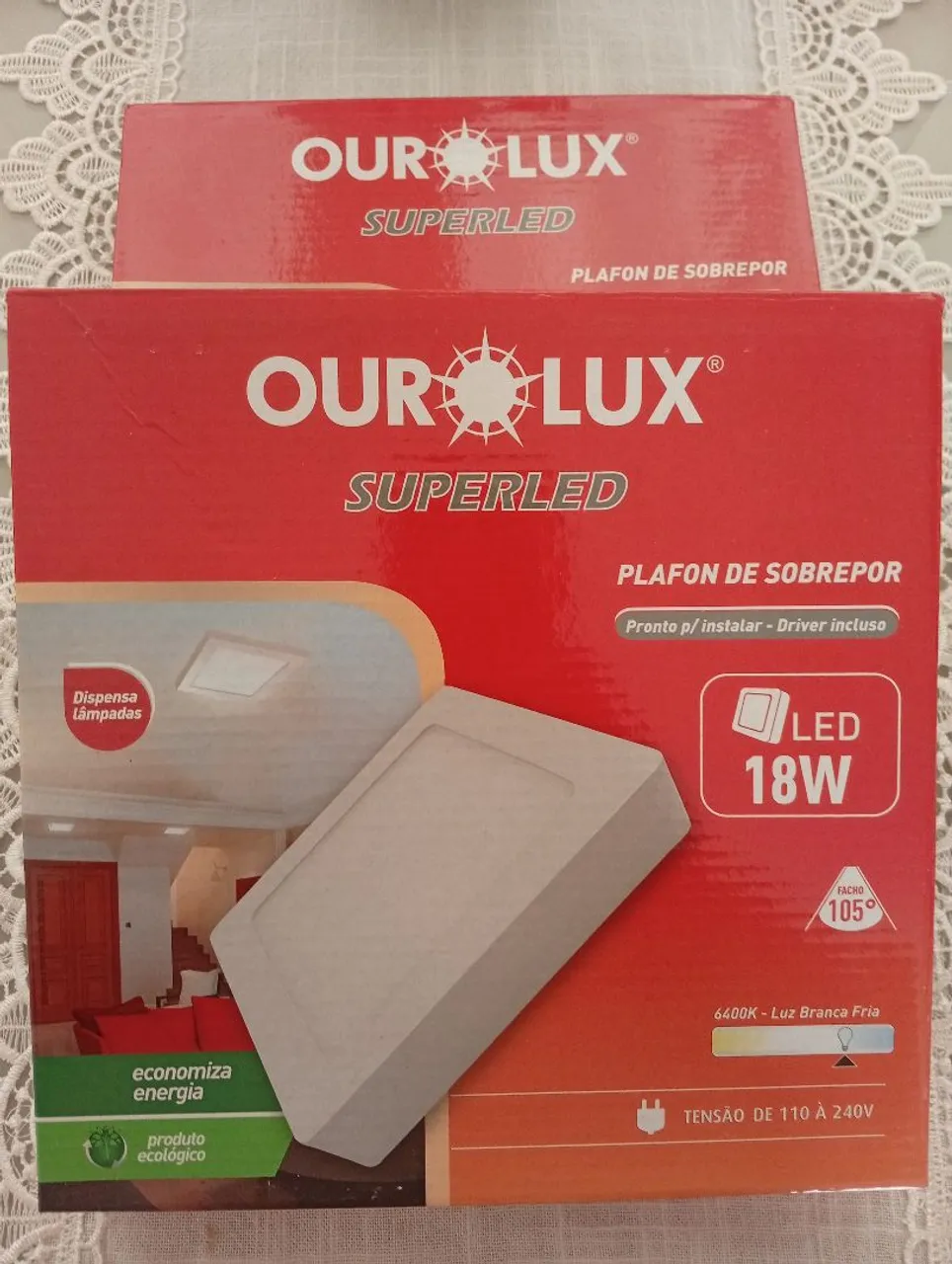 Par Plafon de Sobrepor LED 18W - Superled - Branco Frio