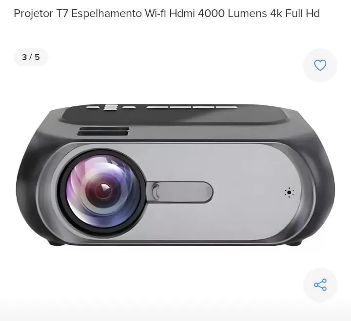 Projetor T7 Wi-fi 4000 Lumens 4K Full HD