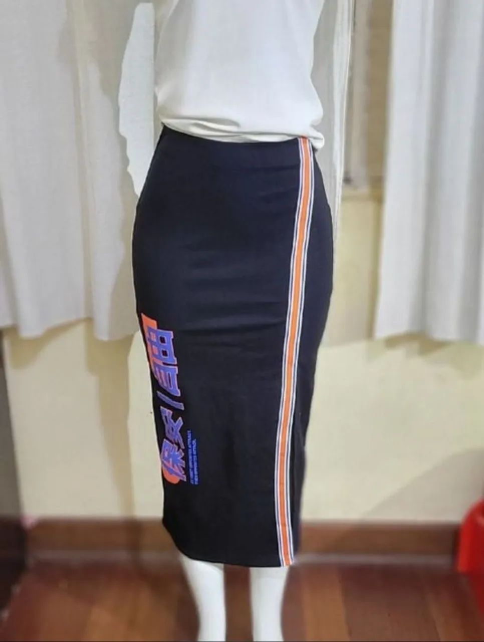 Lote saias p/36 longa, midi, estampada