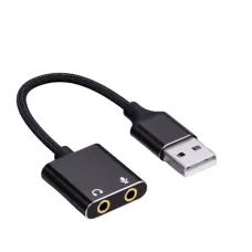 Adaptador de áudio de placa de som externa USB de 7.1 canais com microfone
