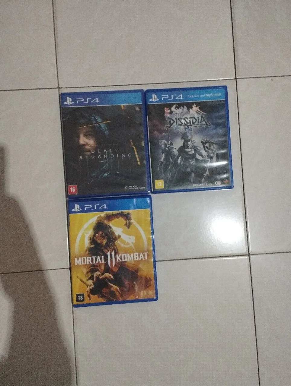 3 jogos PS4 - Death Stranding, Dissidia Final Fantasy NT e Mortal Kombat 11