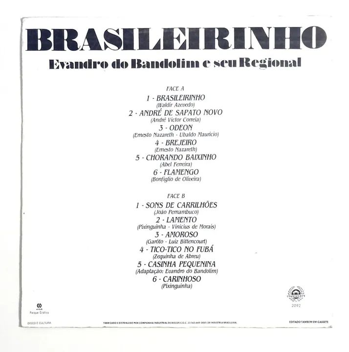 Disco de Vinil Brasileirinho - Evandro Do Bandolim E Seu Regional <br> - Foto 2