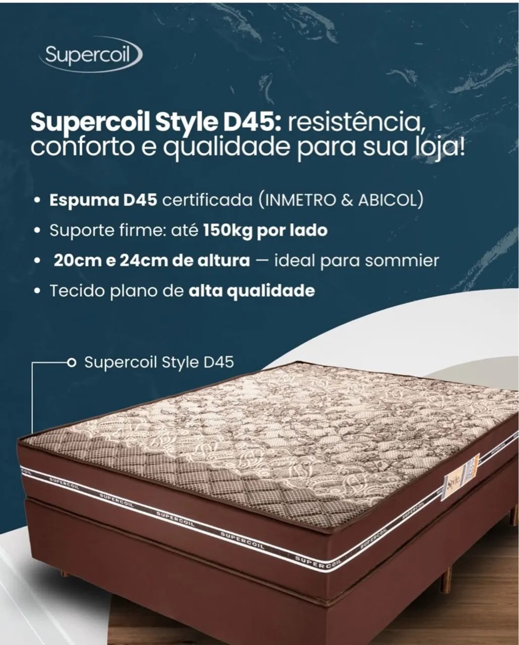 Box e Colchão d45 Espuma Novo 