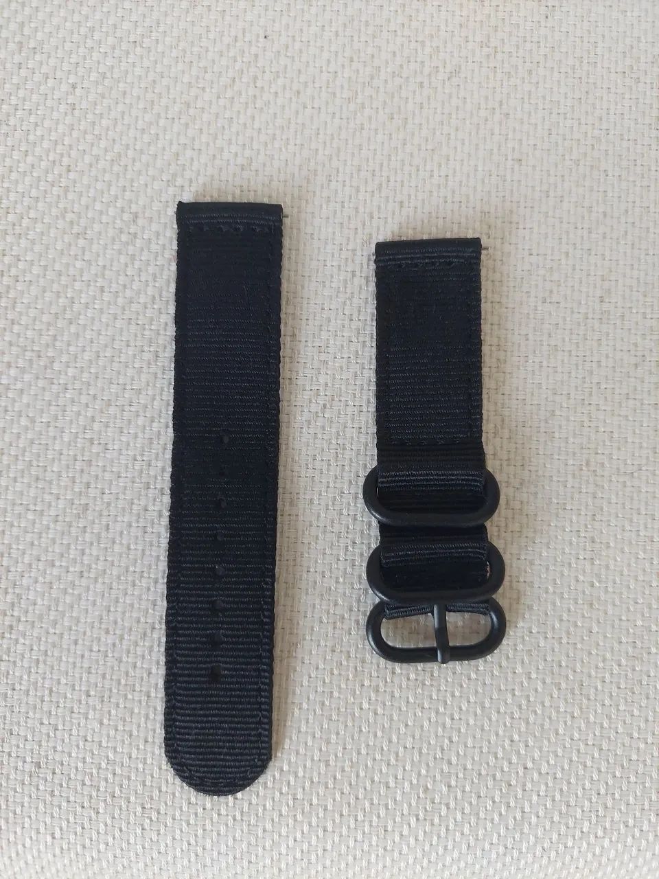 Pulseira de Relógio Nylon 22mm Preta