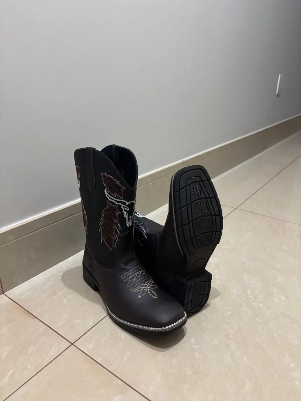 Bota Country Masculina Bico Quadrado Linha Premium