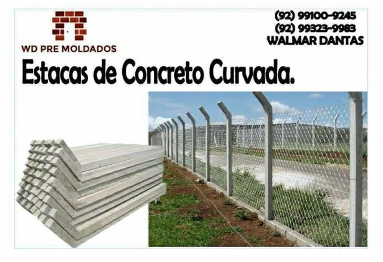 Estacas de Concretos Reta e Curvada Direito de Fábrica 