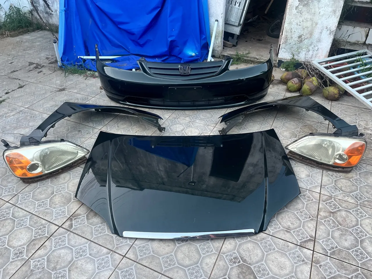 Kit dianteiro frontal honda civic 2001 - 2003 / Pára-choque / Capó / Pára-lamas / Farol