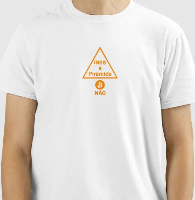 Camiseta INSS é pirâmide Bitcoin não - Camisa Estampada Criptomoedas - Foto 3