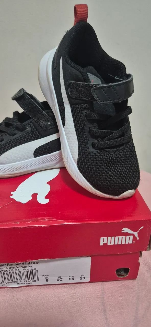 Tênis Puma preto/branco n°23 unissex - Foto 2