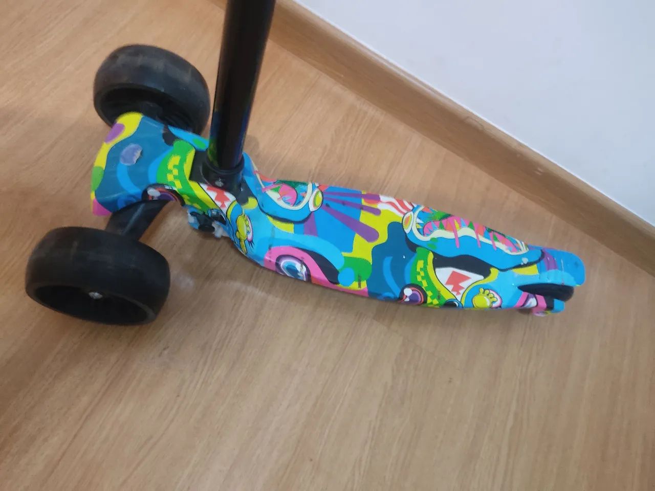 Patinete Infantil Com 3 Rodas Dobrável colorido 70kg - Foto 4