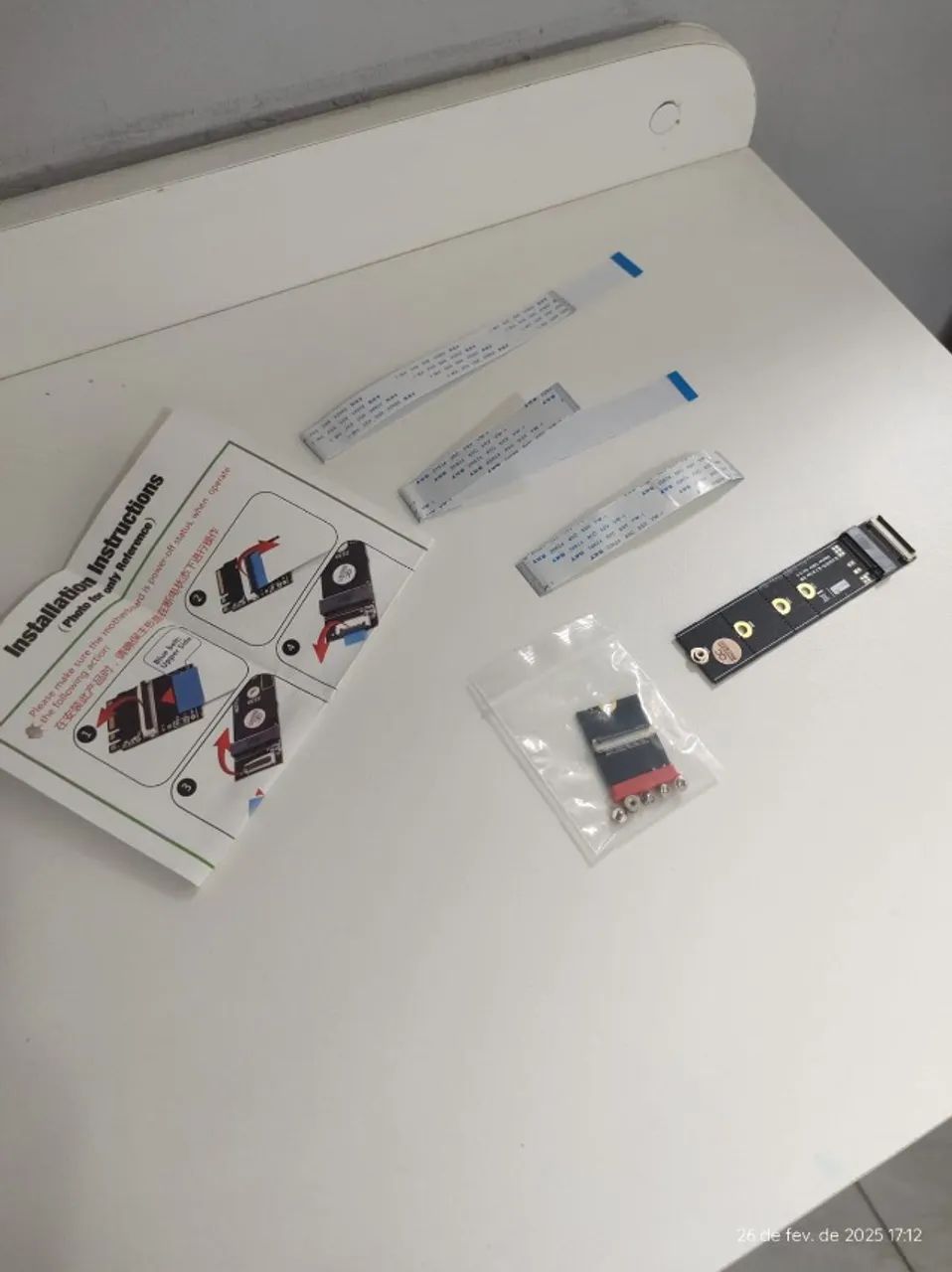 Adaptador cartão extensor M.2 NGFF chave M para chave A + E cabo de extensão M2 SSD 