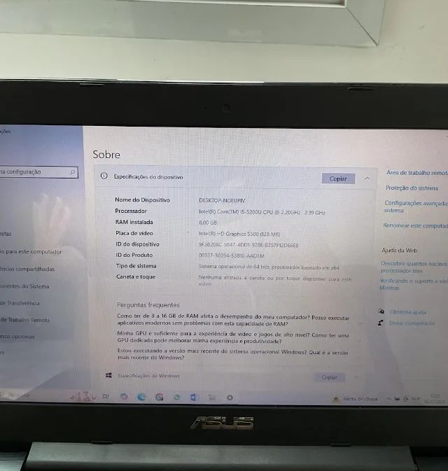 Notebook ASUS i5, 8GB - Foto 2