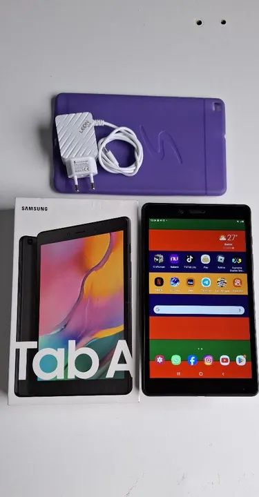 Tablet na caixa Tab A Samsung Pega chip 4G Vai completo ( Act cartao )