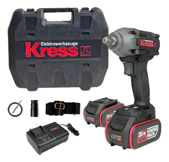 CHAVE DE IMPACTO 300 NM MOTOR BRUSHLESS 20V C/ 2 BATERIAS 4 AH + MALETA KRESS - Foto 4