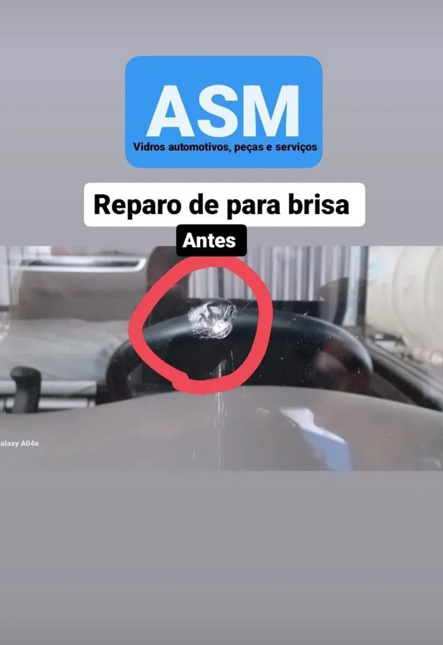 Reparo de parabrisa - Antes e Depois