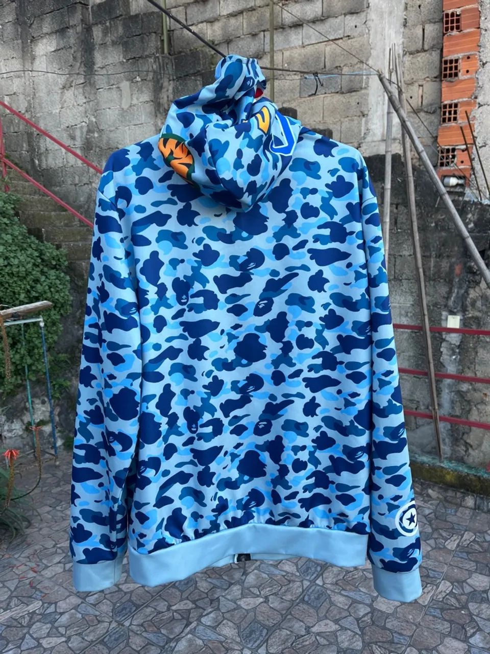 Bape Camo Casaco Bape Camuflado Casaco Bape Shark Camuflado Azul