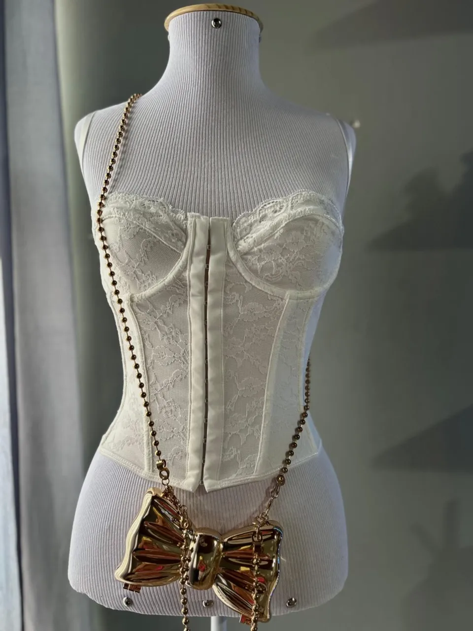 Corset rendado branco