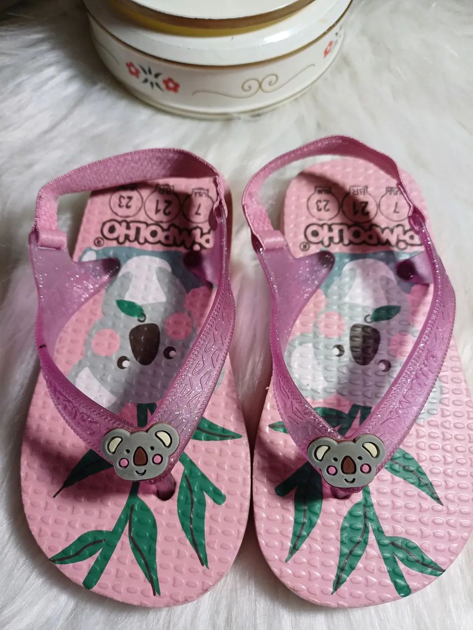 Chinelos Pimpolho novo rosa com detalhe de coala - Foto 2