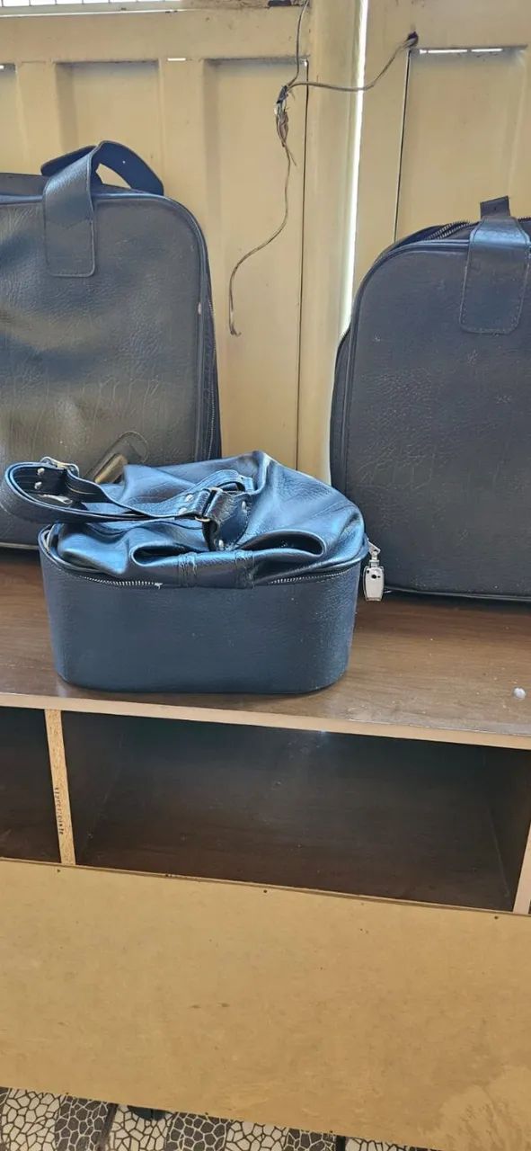 Jogo de Malas em Couro - Década de 6064628725067011120