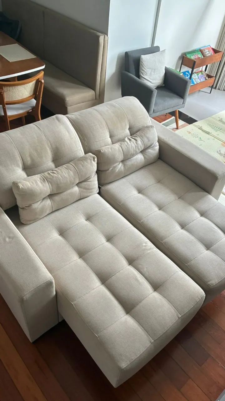 Sofá Retrátil e Reclinável 2 Lugares com Extensão