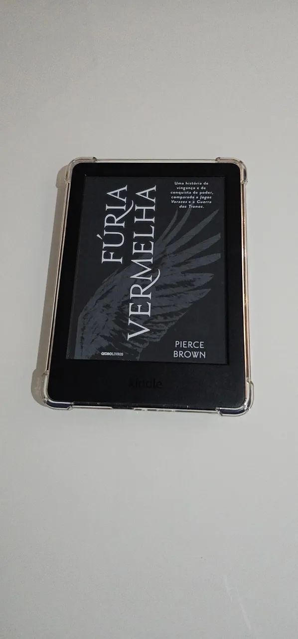 Kindle 10 geração preto com capinha transparente anti-impacto