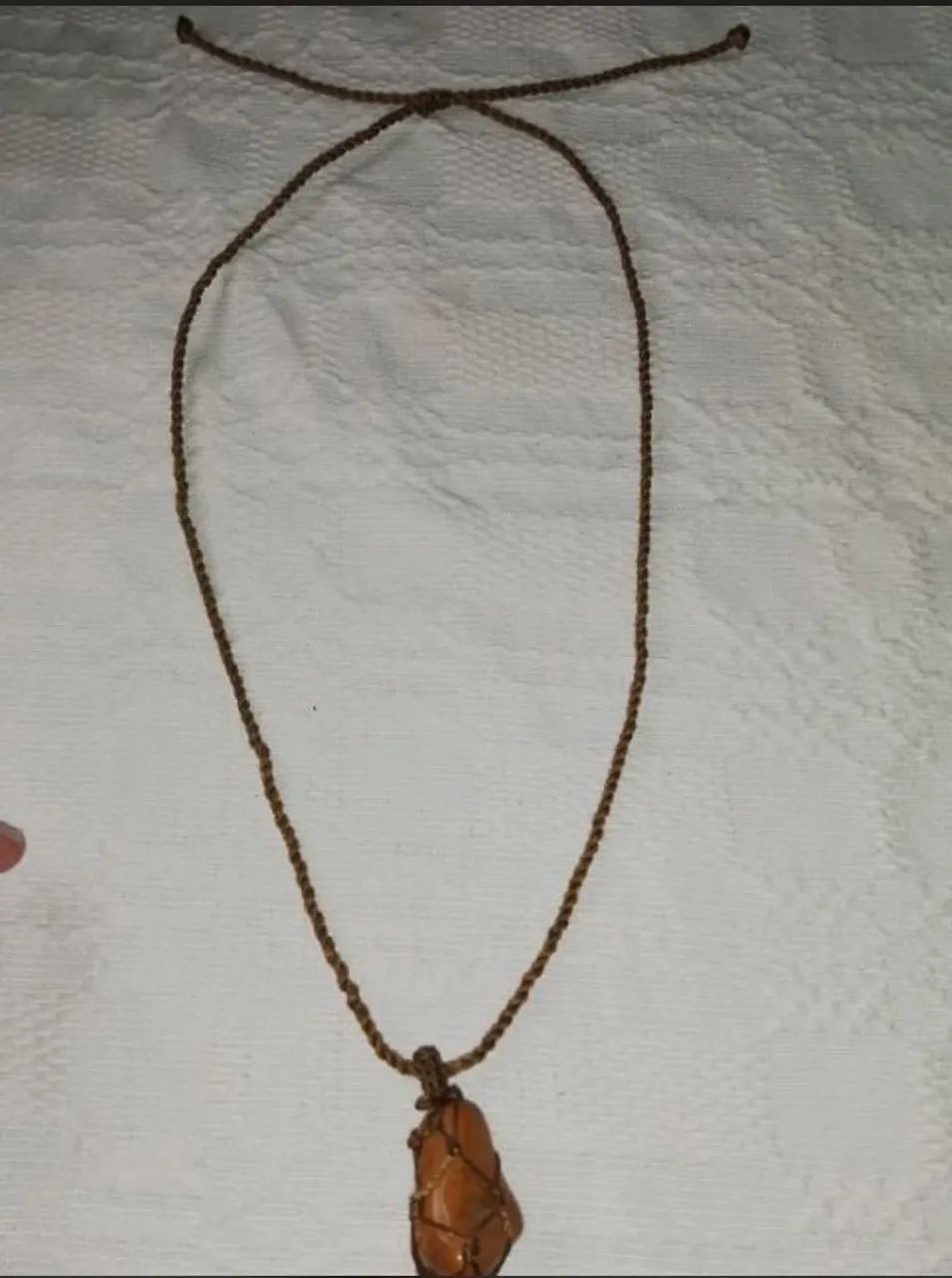 Colar em macramê Boho com pedra natural jaspe - Foto 3