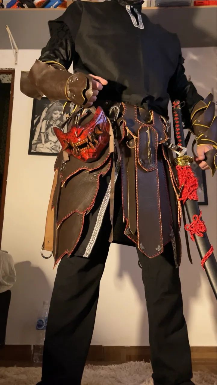 Saiote Armadura de couro para cosplay Medieval e Samurai