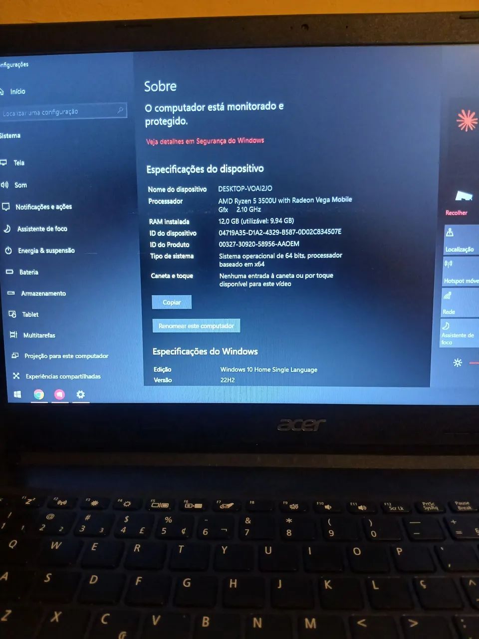 Notebook Ryzen 5 3500U 12Gb de RAM - Foto 2