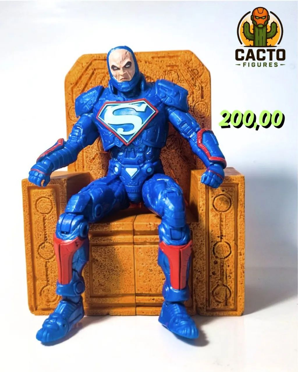 DC MCFARLANE LEX LUTHOR POWER SUIT COM TRONO COMPLETO 