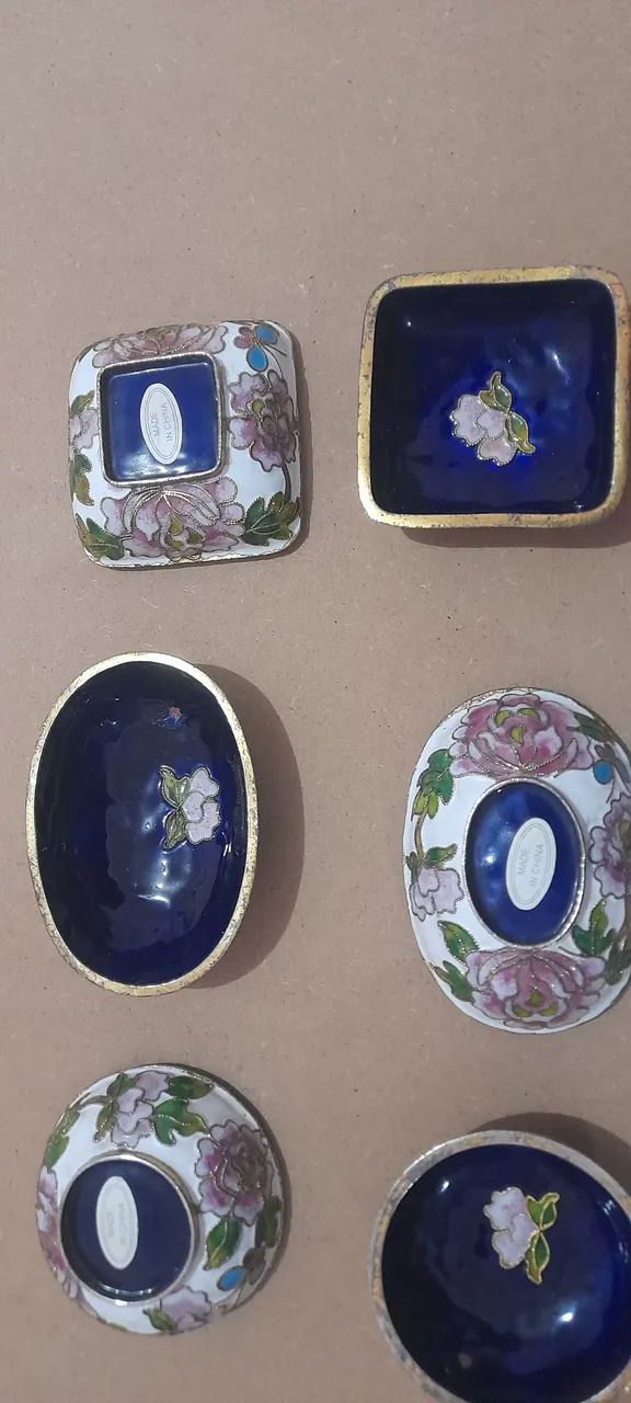 Decoração chinesa de metal esmaltada antigo - Foto 5