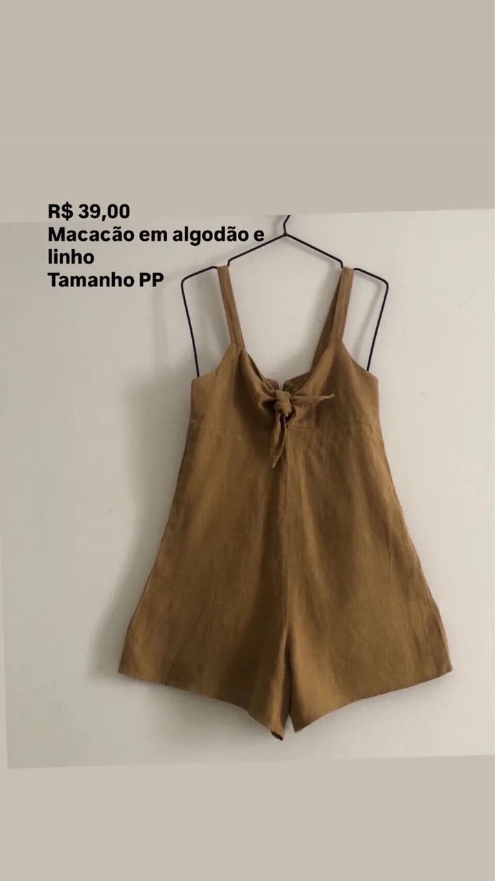 Macacão tamanho PP algodão e linho - Foto 4