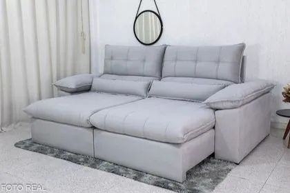 Sofá l. Retrátil e Reclinável 2,30m Linho (Dividimos Em Até 10x Sem Juros) Entregamos Hpje - Foto 2