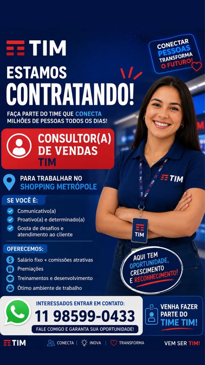 Vaga de emprego - Consultor de vendas 