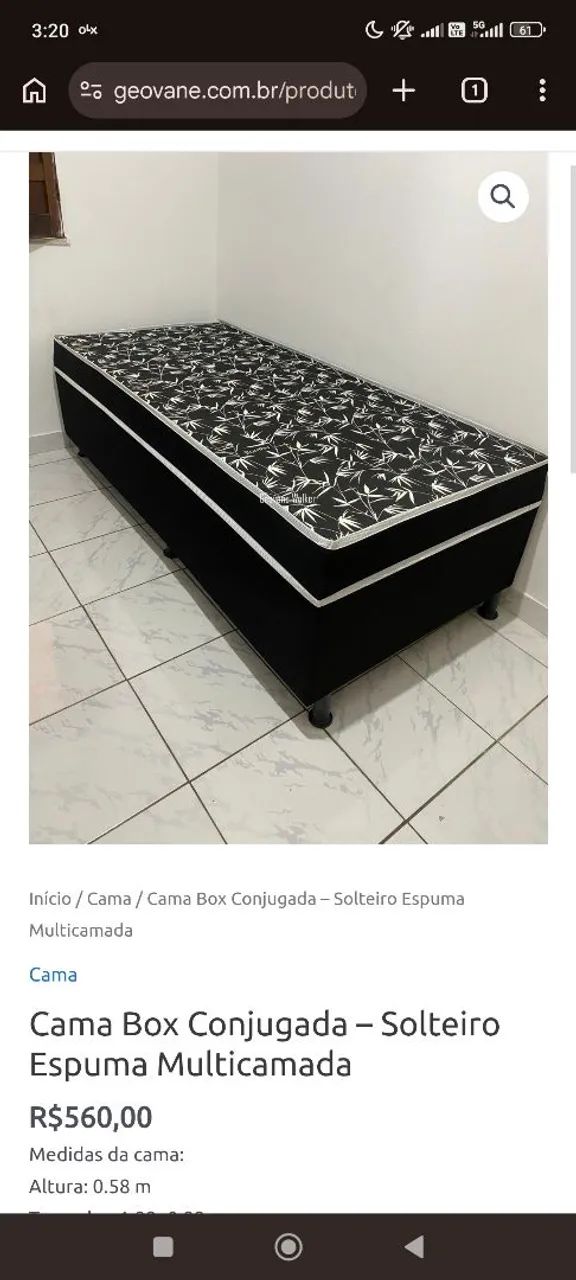 Cama Box Conjugada - Solteiro Espuma Multicamada