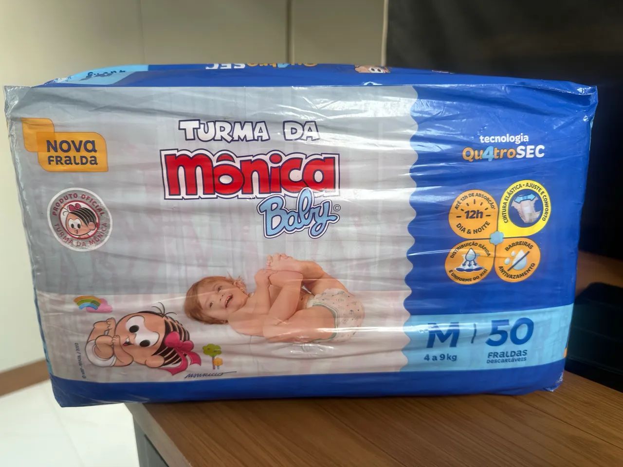 Fralda turma da monica tamanho M 50 fraldas