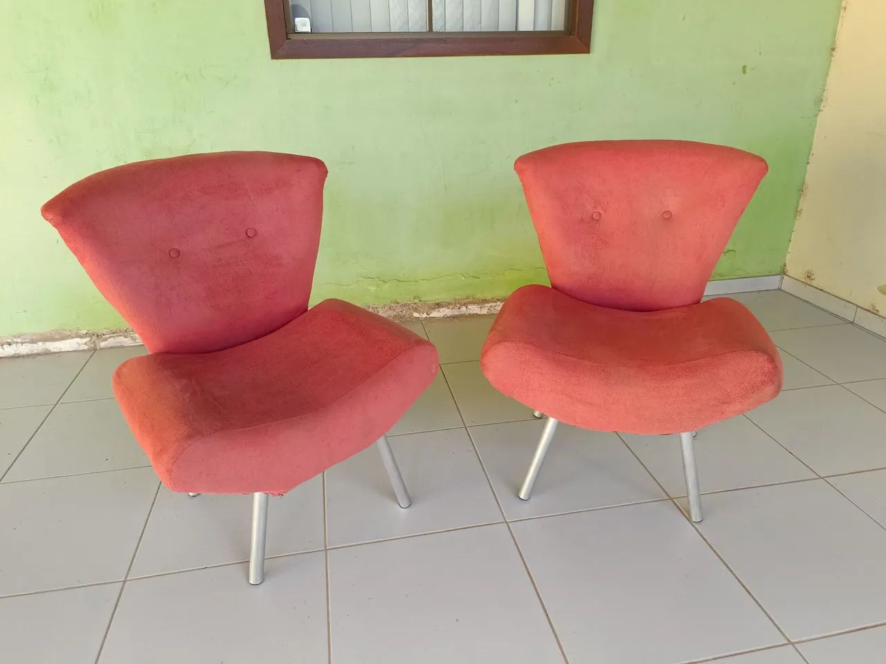 Kit 2 poltronas cor vermelha 