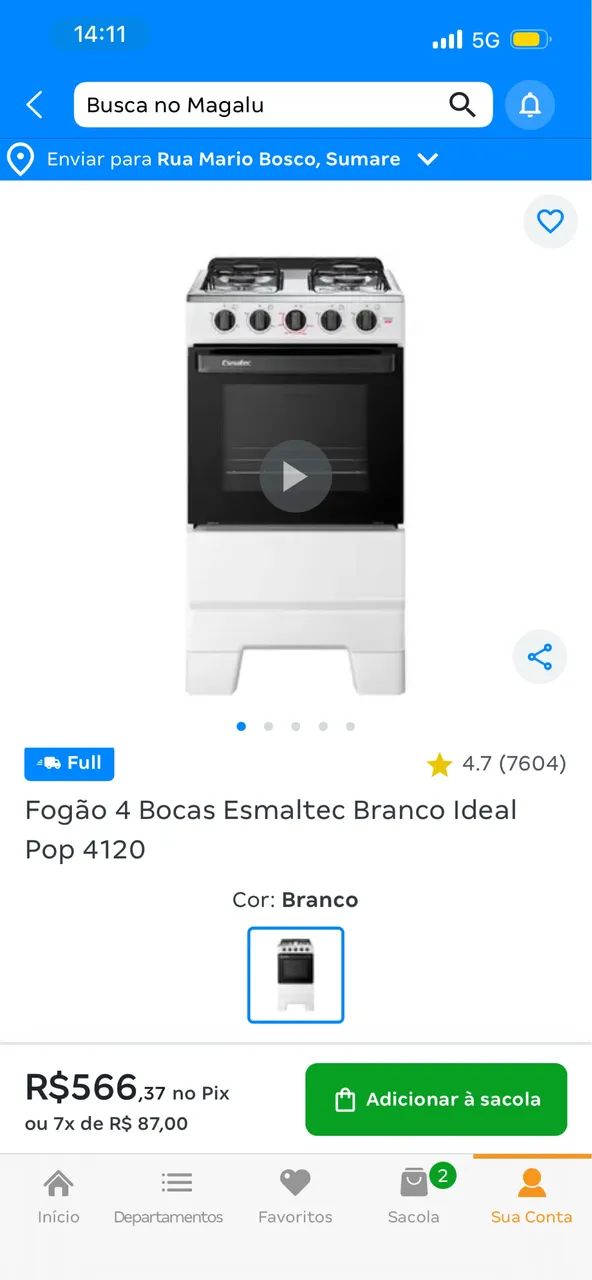 Fogão novo