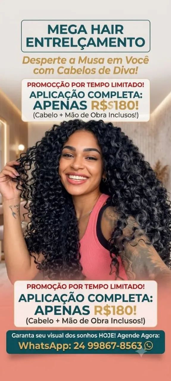 Aplicação de mega hair