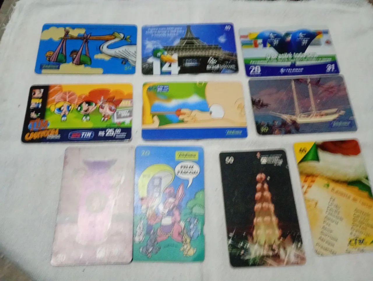 Cartão telefônico natal páscoa e de desenhos